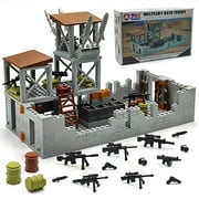 Military Base Building Brick Set for Army Minifigure War Accessories, Defence Base Guard Tower Battle Accessories Building Block Toy for Kids 8 10 12 14 Years