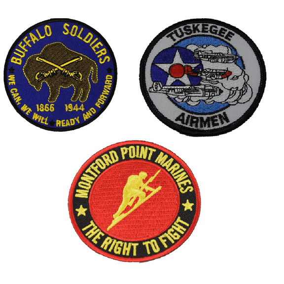 Military Black History Patch Set - Color - Veteran Owned Business.
