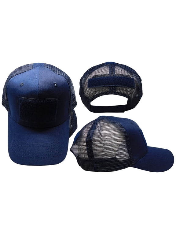 Military Blue Mesh Operator Operators Tactical Cap Hat Patch adjustable strap