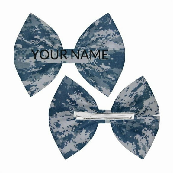 Military Bow with Nametape Army Name Tape, Personalized OCP ACU Air Force NWU Marine Memorial Day and Veterans Day Gift