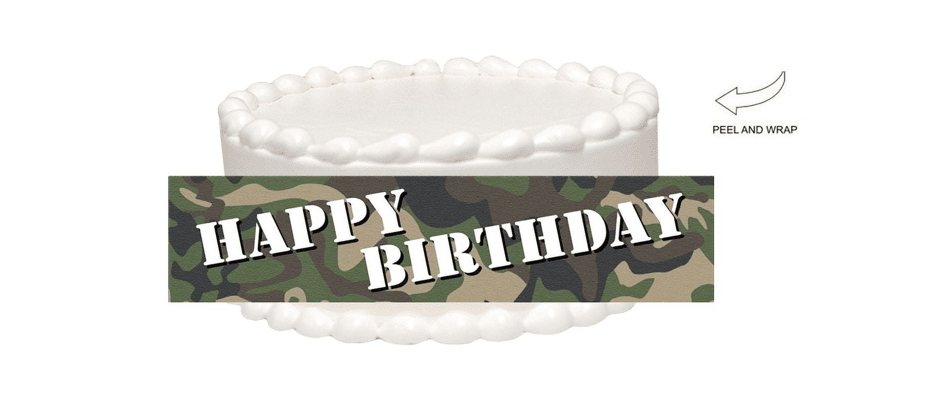 CAKESUPPLYSHOP Military Camoflage Edible Cake Side Photo Image Decoration
