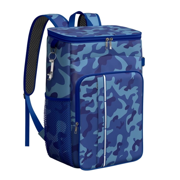 Military Camouflage Cooler Backpack - 20L High-Capacity Insulated Lunch Bag for Camping, Beach & Picnic, Tactical Desert Jungle Backpack with Multiple Pockets & Durable Oxford Exterior