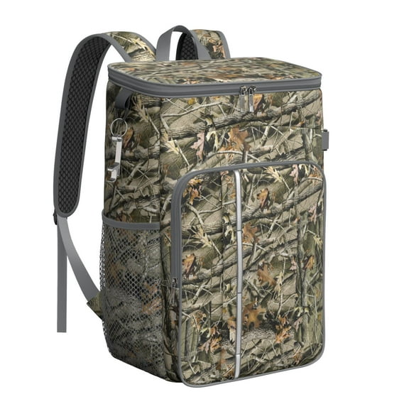 Military Camouflage Cooler Backpack - 20L High-Capacity Insulated Lunch Bag for Camping, Beach & Picnic, Tactical Desert Jungle Backpack with Multiple Pockets & Durable Oxford Exterior