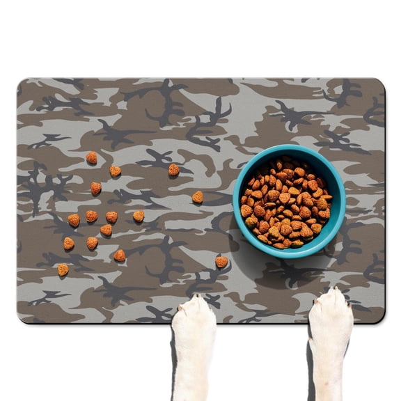 Military Camouflage Dog Food Mat with Waterproof, Absorbent, and Washable Features – Tactical Pet Feeding Mat for Jungle, Desert, and Outdoor Pet Areas