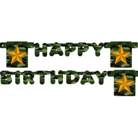 Military Camouflage Happy Birthday Banner (1ct)