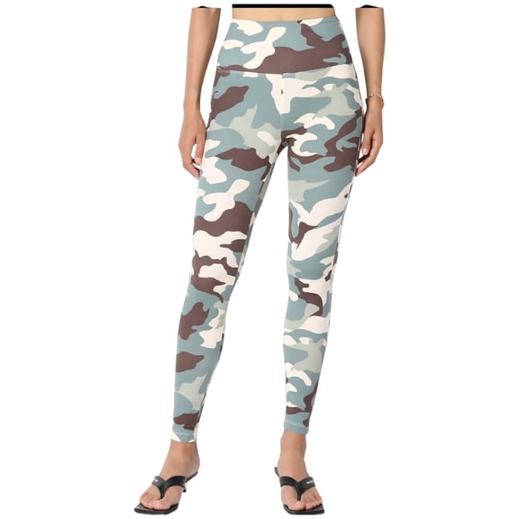 Military Camouflage High Rise Microfiber Full Length Leggings