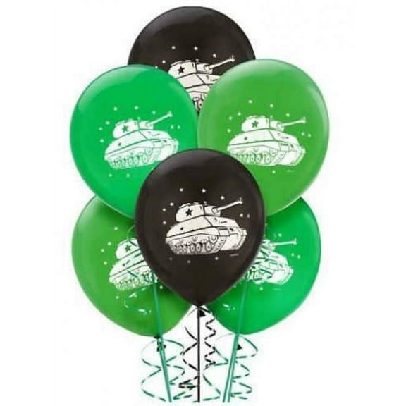 Camouflage Latex Balloons 12 Inches with Printed Design Helium Quality- 6 in Package