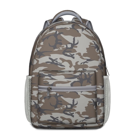 Military Camouflage Lightweight Backpack with Desert and Jungle Tactical Print, Perfect Travel and Everyday School Bag for Elementary Students