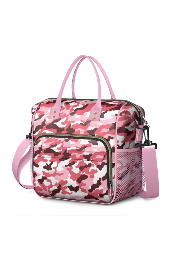 Military Camouflage Lunch Box – Hunting Camo Pattern Insulated Tote, Reusable Leakproof Cooler Bag for Travel, Office, or Picnic