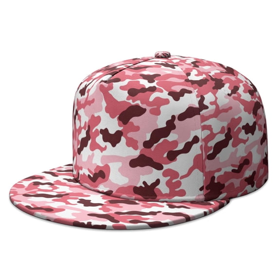 Military Camouflage Snapback Cap - Flat Bill Tactical Army Hunting Hat in Woodland Desert Camo, Adjustable Unisex Hip Hop Streetwear Hat for Men Women Outdoor Fashion