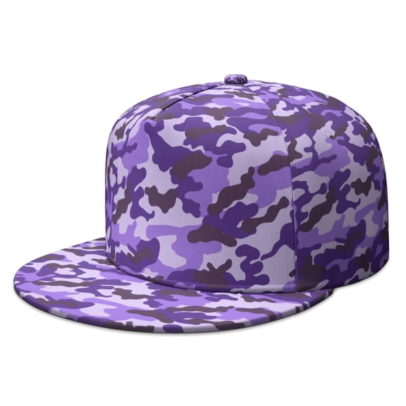 Military Camouflage Snapback Cap - Flat Bill Tactical Army Hunting Hat in Woodland Desert Camo, Adjustable Unisex Hip Hop Streetwear Hat for Men Women Outdoor Fashion