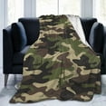 thumbnail image 1 of Military Camouflage Throw Blanket Ultra Soft Warm All Season Green Camo Decorative Fleece Blankets for Bed Chair Car Sofa Couch Bedroom 50"X40", 1 of 5