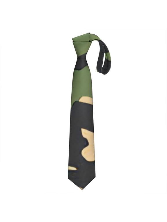 Military Camouflage Tie for Men - Woodland & Desert Camo Tactical Necktie | Wrinkle-Resistant Satin Formal Tie for Weddings, Prom & Business | 58.3" Universal Fit | Durable Dry Clean Only