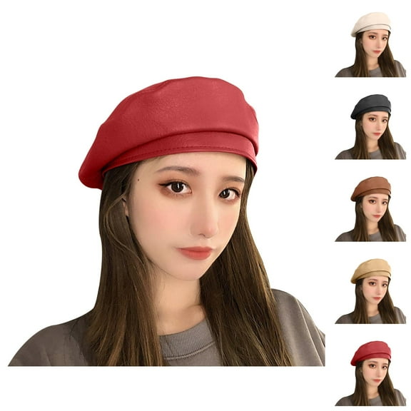 Military Cap Panama Hat And Beret, Red Beret, Straw Fedora, Perfect for Sun Visor Hat Women Beret Hat Leather Beret French Beret Artist Beret Cap