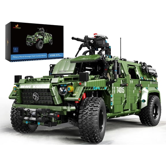 Military Cars Building Sets 61508, Army Off-Road Vehicle Warrior Combat Model Truck, Collectible Model Car Kits to Build