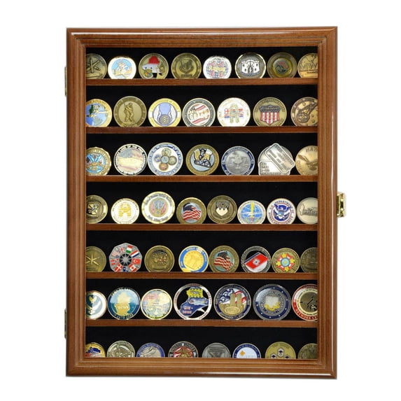 Military Challenge Coin Display Case Cabinet