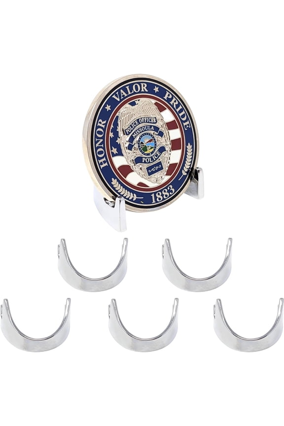 Military Challenge Coin Display Stand - Solid Metal with Anodized Finish - US Vet. Business (5 Silver)