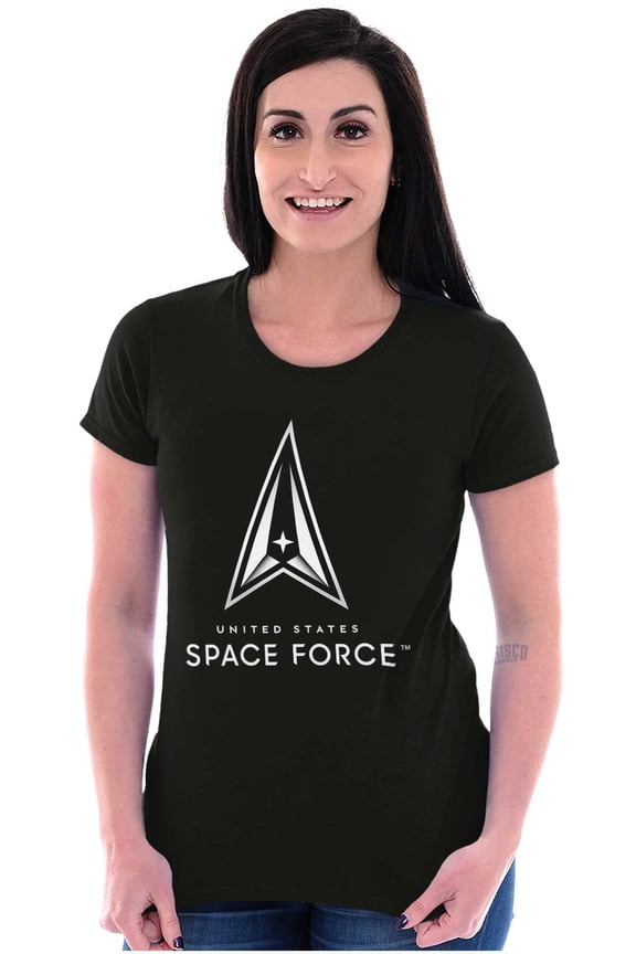 Military Classic US Space Force Logo Women's T Shirt Ladies Tee Brisco Brands L