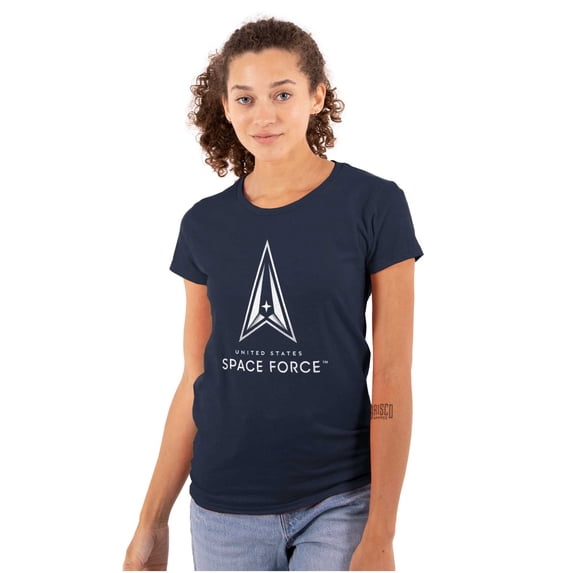 Military Classic US Space Force Logo Women's T Shirt Ladies Tee Brisco Brands X