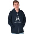 thumbnail image 1 of Military Classic US Space Force Logo Zip Up Hoodie Men's Women's Brisco Brands X, 1 of 6