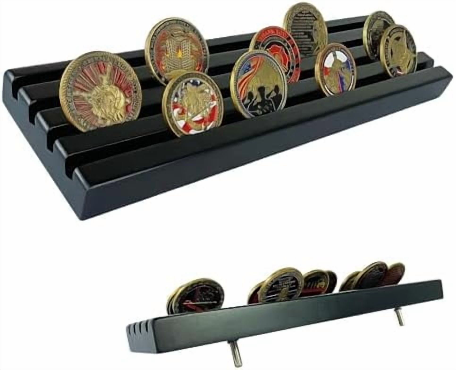 Retail Coin Set Display Racks Military Coin Display Holder - Wooden Stand Holds 35 Coins, Rack for ...