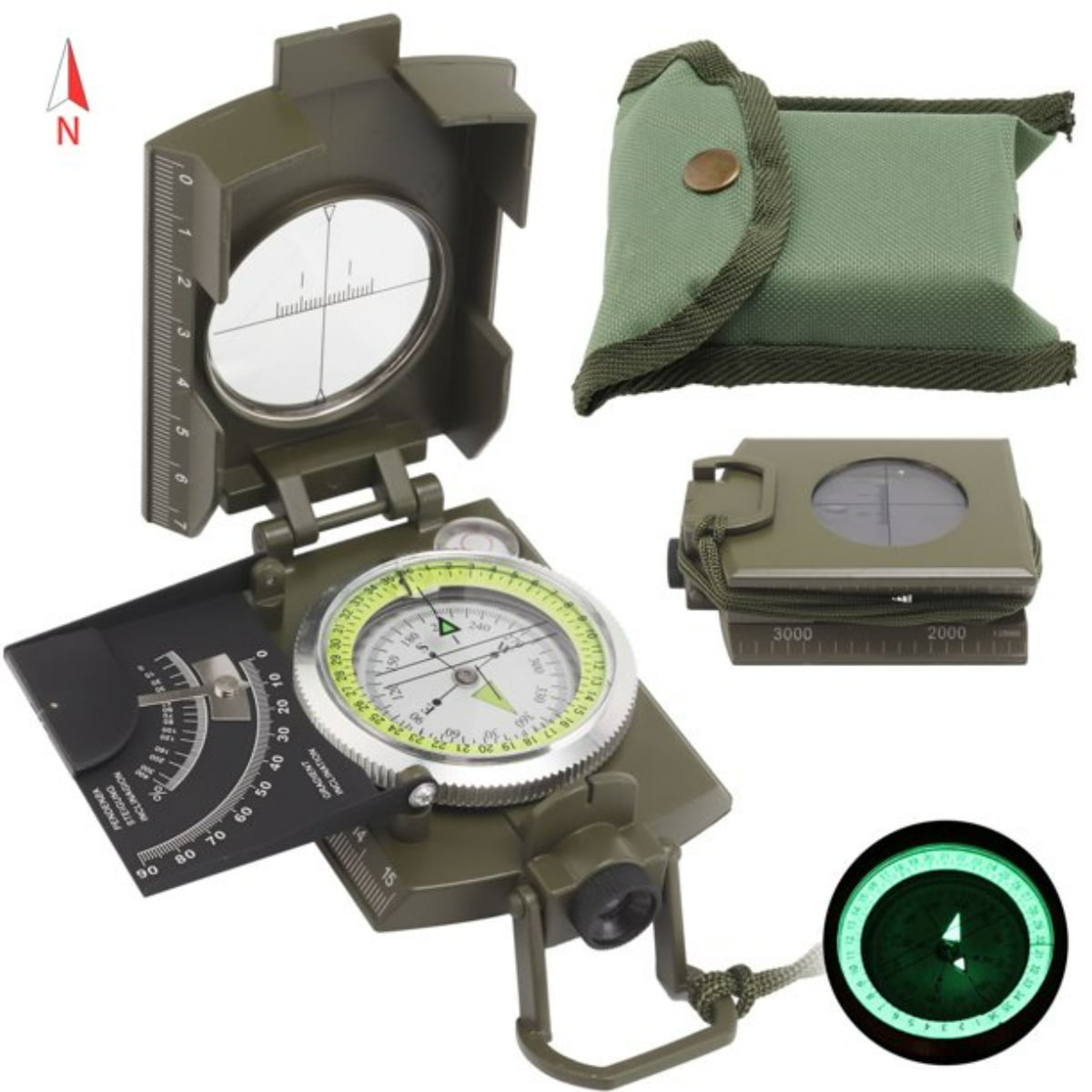 Military Compass,Sighting, Waterproof and Shakeproof with Map Measurer