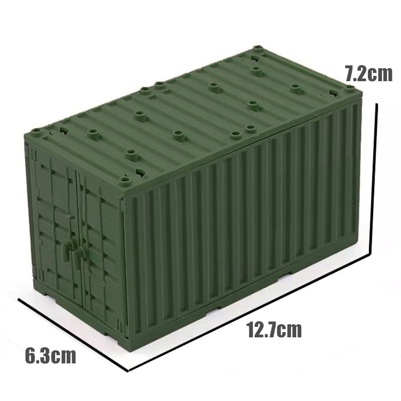 Container Base Bricks Military Container Building Blocks Box Toys for Boys WW2 War Base ...