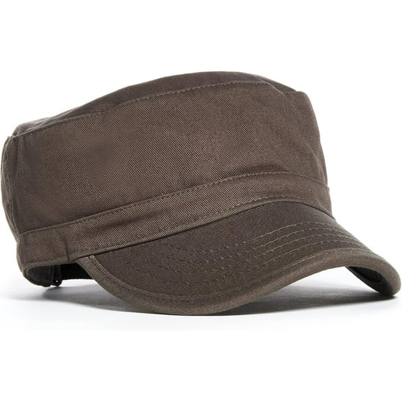 Military Cotton Cadet Hat Adjustable Army Cap for Men & Women, Lightweight, Breathable, Durable Flat Top for Outdoor & Travel