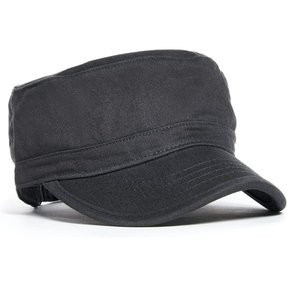Military Cotton Cadet Hat Adjustable Army Cap for Men & Women, Lightweight, Breathable, Durable Flat Top for Outdoor & Travel