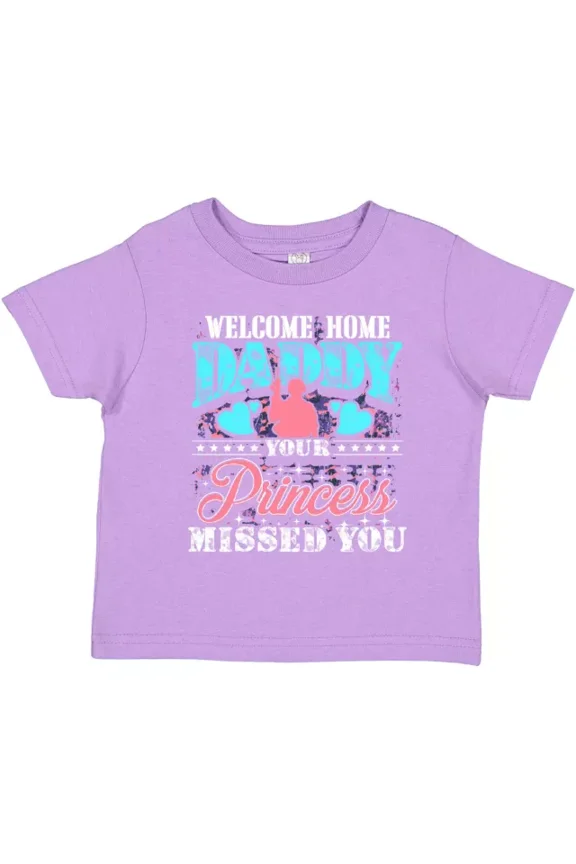 Military Daughter Welcome Home Daddy Toddler T-Shirt Fathers Day Dad TODDLER SHORT SLEEVE TEE BELLA CANVAS 3001T