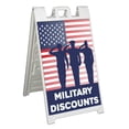thumbnail image 1 of Military Discounts (24" X 36") Standard A-Frame Signicade, Includes Decal Applied To Stand, 1 of 4