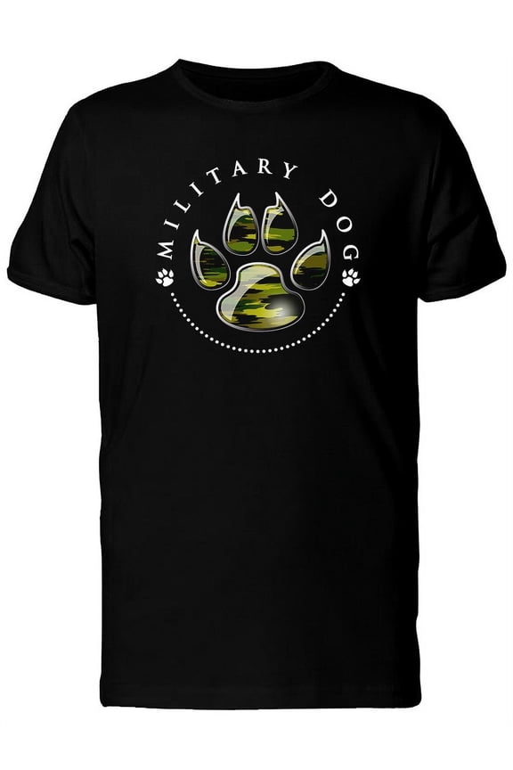 Military Dog Paw T-Shirt Men -Image by Shutterstock, Male Small