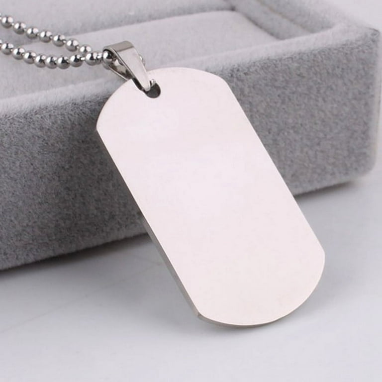 Military Dog Tag Steel Pendant Ball Bead Army Mens Necklace Q0C3