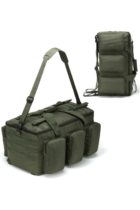 Military Duffel Bag for Men Travel Sports Gym Bag Backpack 50L Large Capacity Multi-Functional Assault Pack (Army Green)