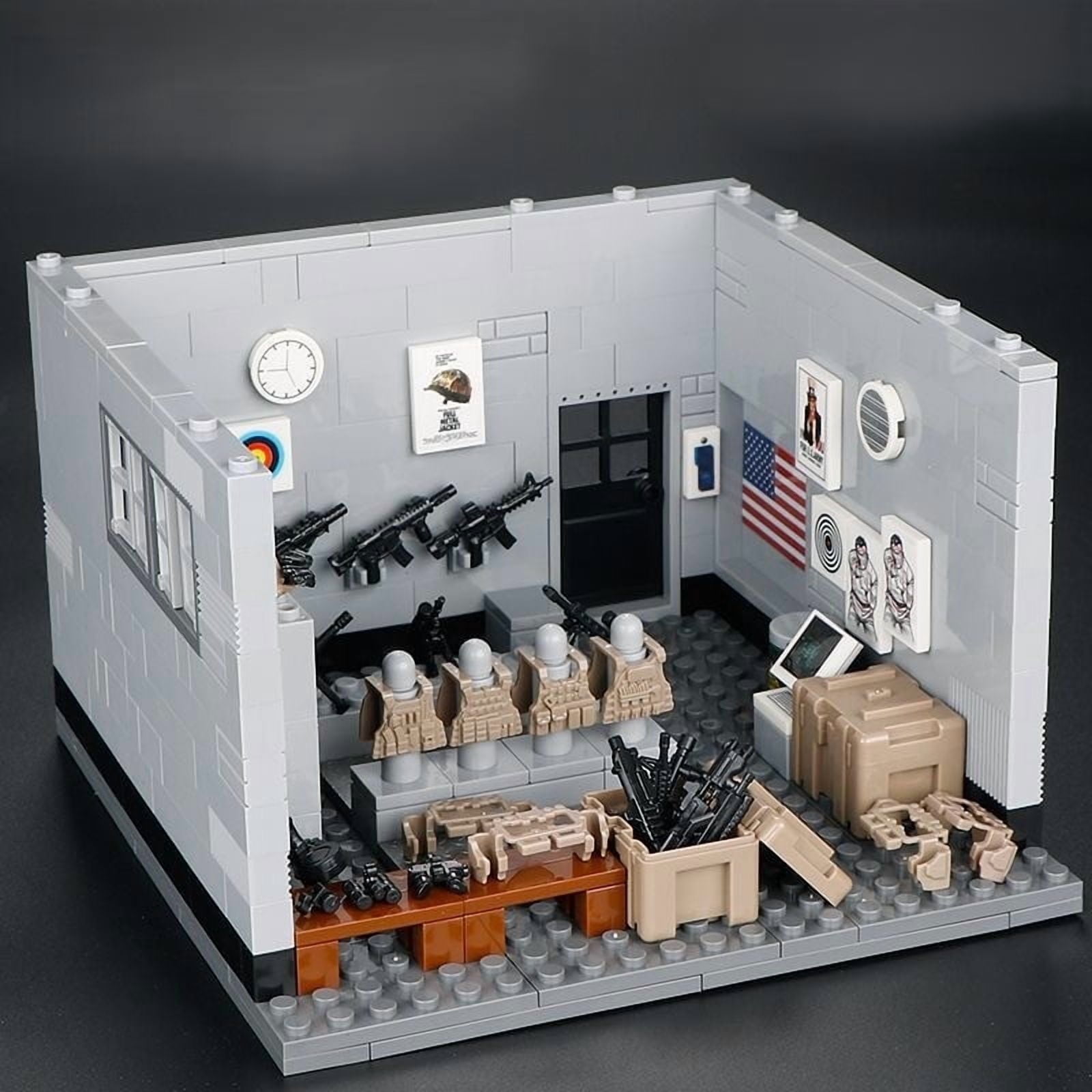 Military Equipment Village Storage Room Building Set – Compatible