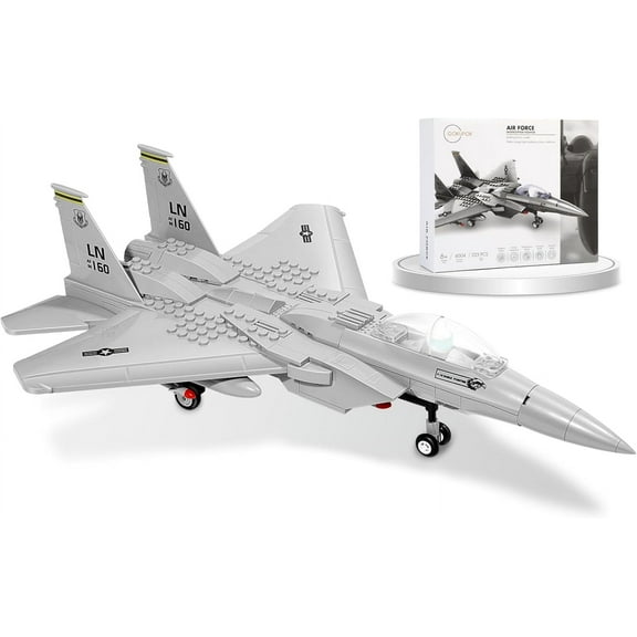 Military F-15 Eagle Fighter Jet Building Blocks Set 270 Pieces Air-Force Build Blocks Toy Airplane Great Gift for Boys Kids and Teens Compatible with All Building Bricks Planes and Jets