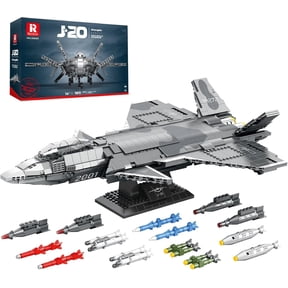 Military Fighter Building Block Sets 33025, J-20 Stealth Fighter Airplane Model Kit, Technical Military Plane Model, Aircraft Building Toys Cool Decor