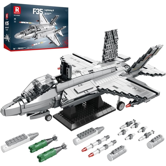 Yltex Military Fighter Jet Building Block Set 33021, F-35 Lightning II Joint Strike Fighter Airplane Army Toy Sets, Plane Toys Model for Adult