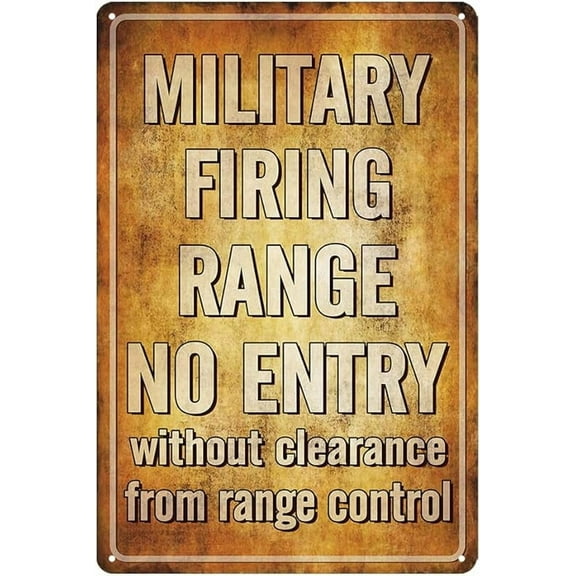 Military Firing Range Signs Vintage Metal Tin Sign Military Decor World War 2 Memorabilia Posters War Thunder Man Cave Garage Pub Wall Decor 8x12 Inch