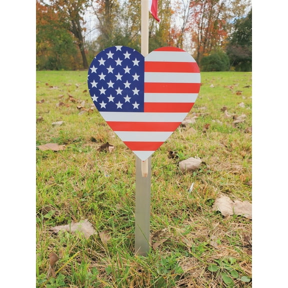 Military Flag Holder - Flag Heart