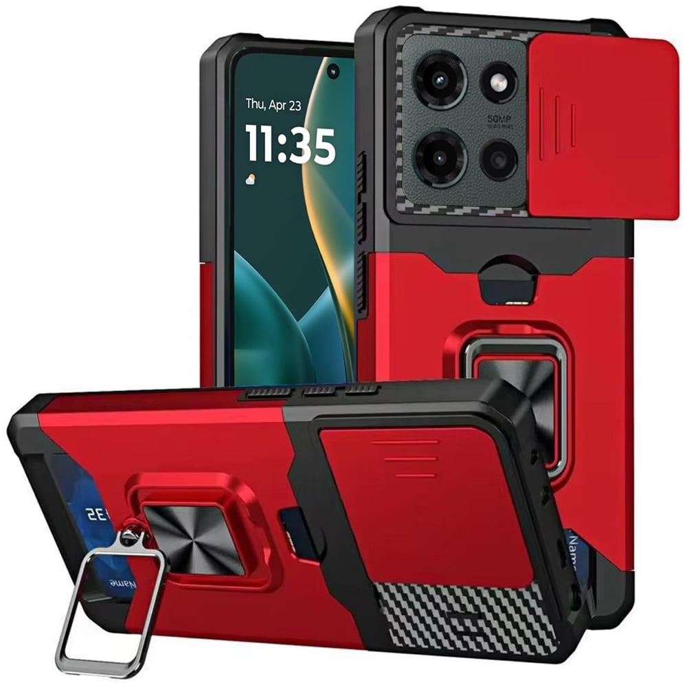 Military Grade All-In-One Ring Stand Card Case for Motorola Moto G ...