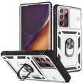 thumbnail image 1 of Military Grade Drop Impact for Galaxy A51 4G Camera Lens Slide Protection Case 360 Metal Rotating Ring Kickstand Holder Armor Shockproof Case For Samsung Galaxy A51 4G, White+Black, 1 of 10