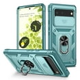 thumbnail image 1 of Military Grade Drop Impact for Google Pixel 8A Camera Lens Slide Protection Case 360 Metal Rotating Ring Kickstand Holder Armor Shockproof Case For Google Pixel 8A, Green, 1 of 11