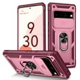 thumbnail image 1 of Military Grade Drop Impact for Google Pixel 8A Camera Lens Slide Protection Case 360 Metal Rotating Ring Kickstand Holder Armor Shockproof Case For Google Pixel 8A, Red+Pink, 1 of 11