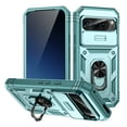 thumbnail image 1 of Military Grade Drop Impact for Google Pixel 9 / 9 Pro Camera Lens Slide Protection Case 360 Metal Rotating Ring Kickstand Holder Armor Shockproof Case For Google Pixel 9 / 9 Pro, Green, 1 of 9