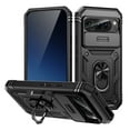 thumbnail image 1 of Military Grade Drop Impact for Google Pixel 9 Pro XL Camera Lens Slide Protection Case 360 Metal Rotating Ring Kickstand Holder Armor Shockproof Case For Google Pixel 9 Pro XL, Black, 1 of 9