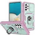 thumbnail image 1 of Military Grade Drop Impact for Samsung Galaxy A53 5G Camera Lens Slide Protection Case 360 Metal Rotating Ring Kickstand Holder Armor Shockproof Case For Samsung Galaxy A53 5G, Green+Pink, 1 of 9