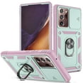 thumbnail image 1 of Military Grade Drop Impact for Samsung Galaxy Note 20 Ultra Camera Lens Slide Protection Case 360 Metal Rotating Ring Kickstand Holder Armor Shockproof Case For Samsung Galaxy Note 20 Ultra,Green+Pink, 1 of 10