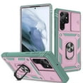thumbnail image 1 of Military Grade Drop Impact for Samsung Galaxy S22 Ultra Camera Lens Slide Protection Case 360 Metal Rotating Ring Kickstand Holder Armor Shockproof Case For Samsung Galaxy S22 Ultra,
Pink + Green, 1 of 11