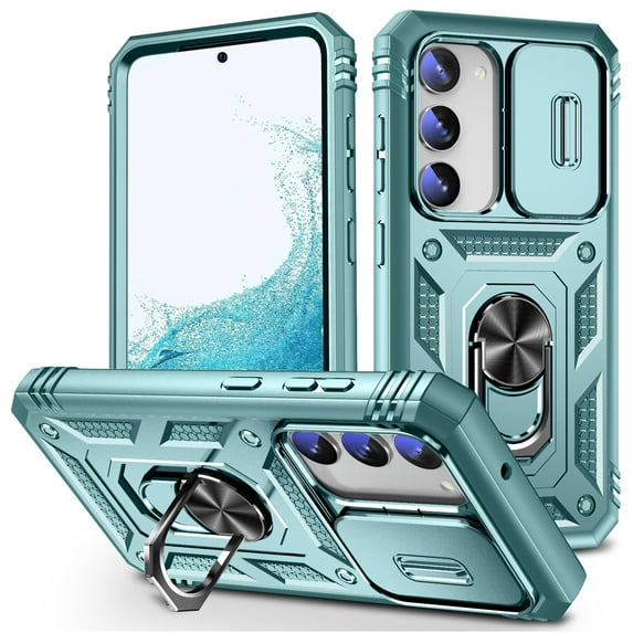 Military Grade Drop Impact for Samsung Galaxy S23 Plus Camera Lens Slide Protection Case 360 Metal Rotating Ring Kickstand Holder Armor Shockproof Case For Samsung Galaxy S23 Plus,
G
